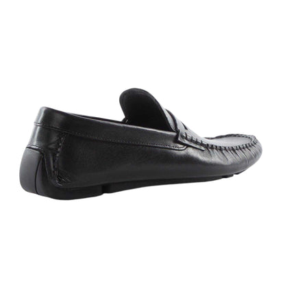 Black - Back - Dune London Mens Brantley Leather Penny Loafers