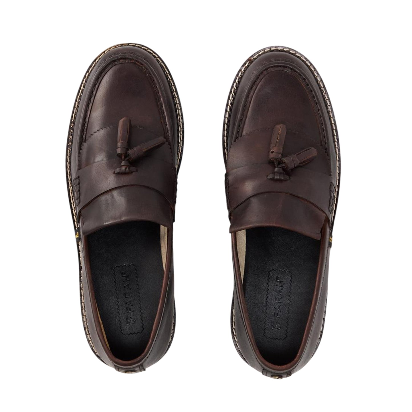 Brown - Side - Farah Mens Morfield Leather Tassel Loafers