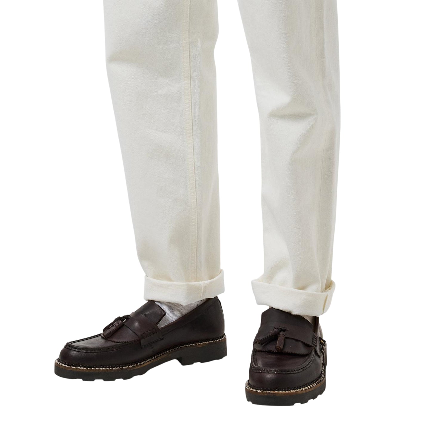 Brown - Lifestyle - Farah Mens Morfield Leather Tassel Loafers