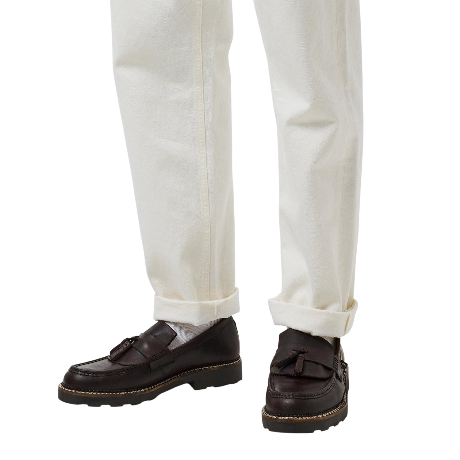 Brown - Lifestyle - Farah Mens Morfield Leather Tassel Loafers