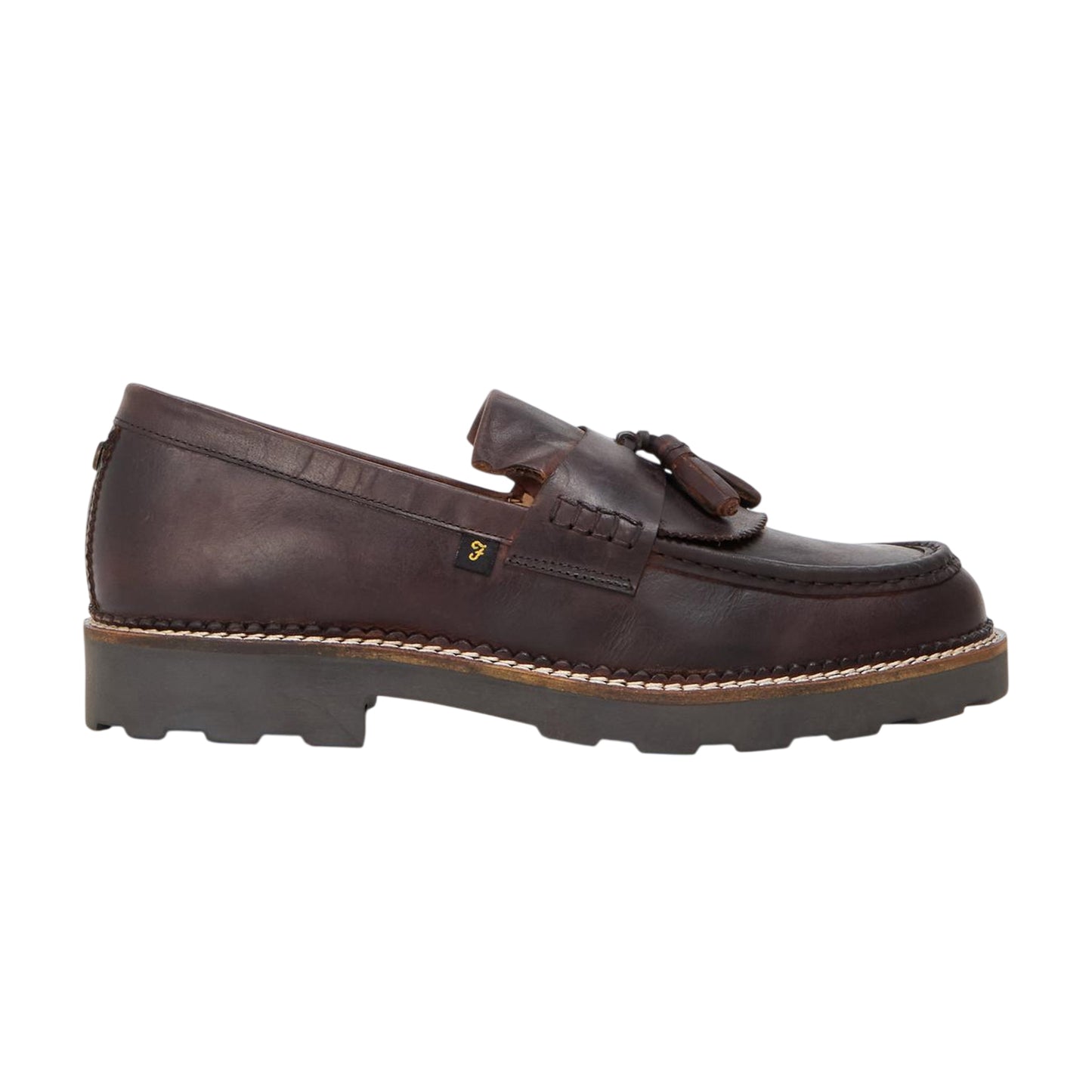 Brown - Front - Farah Mens Morfield Leather Tassel Loafers