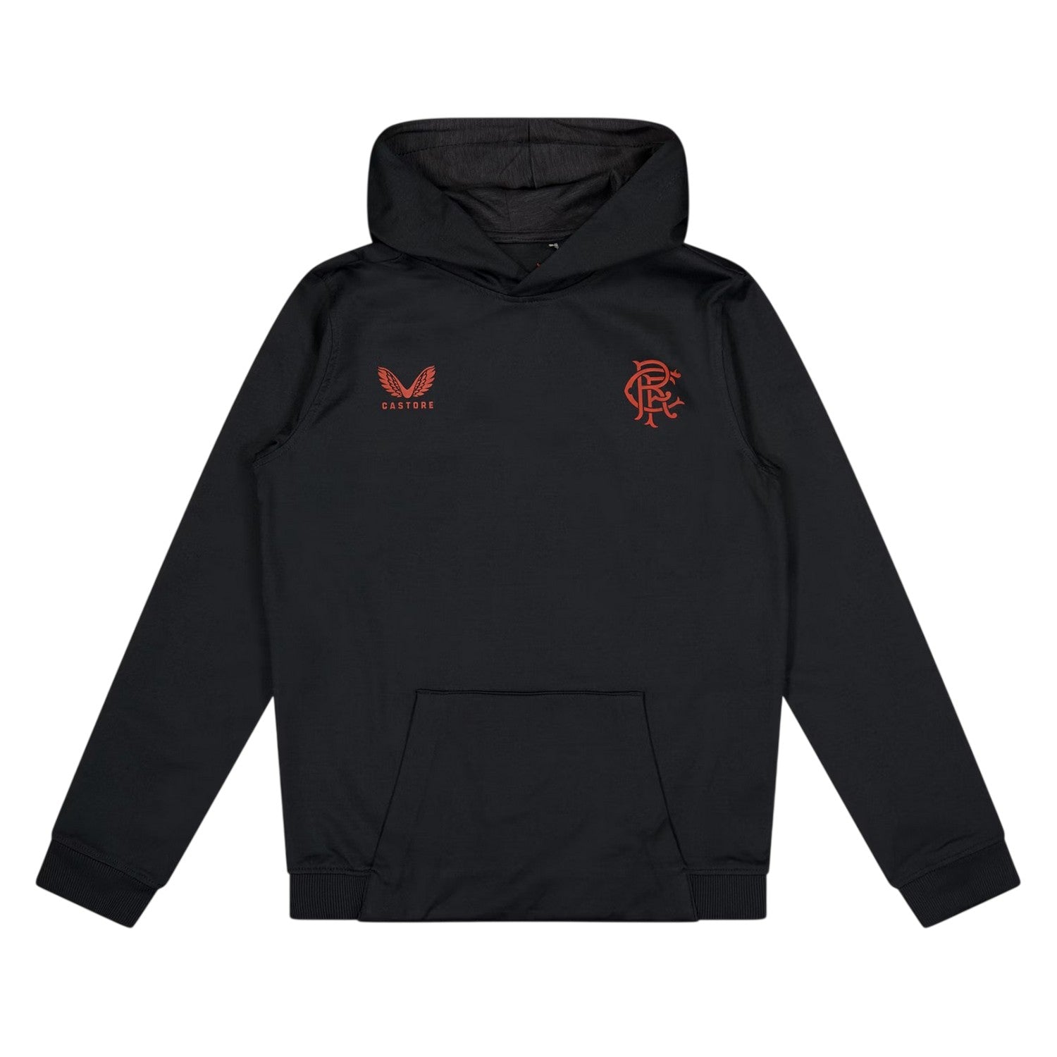 Black - Front - Castore Childrens-Kids Rangers FC Hoodie