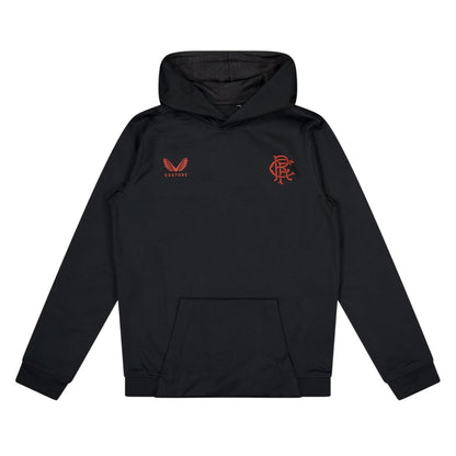 Black - Front - Castore Childrens-Kids Rangers FC Hoodie