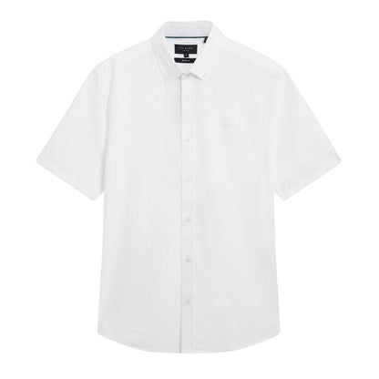 White - Front - Ted Baker Mens Oxford Regular Short-Sleeved Shirt