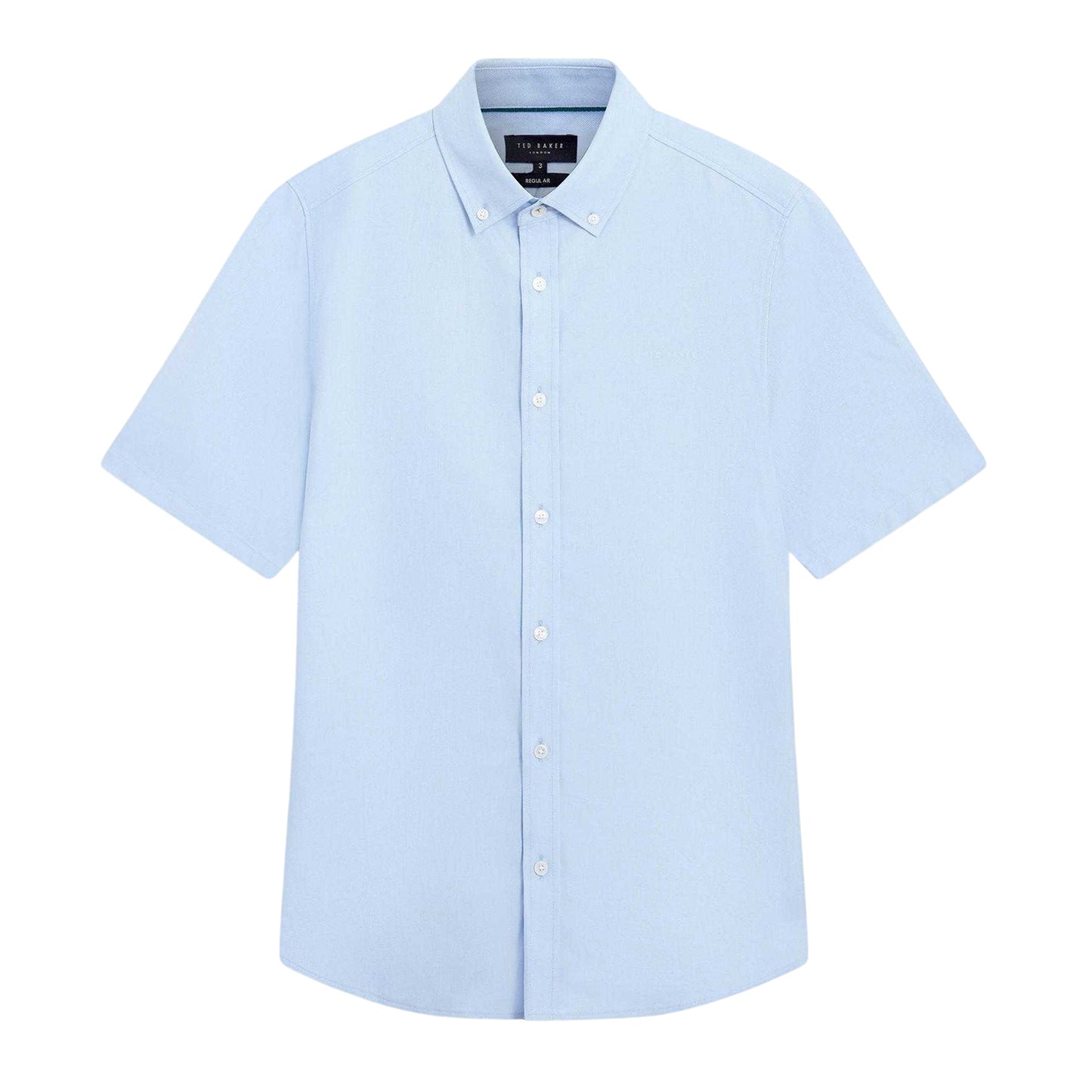 Light Blue - Front - Ted Baker Mens Oxford Regular Short-Sleeved Shirt