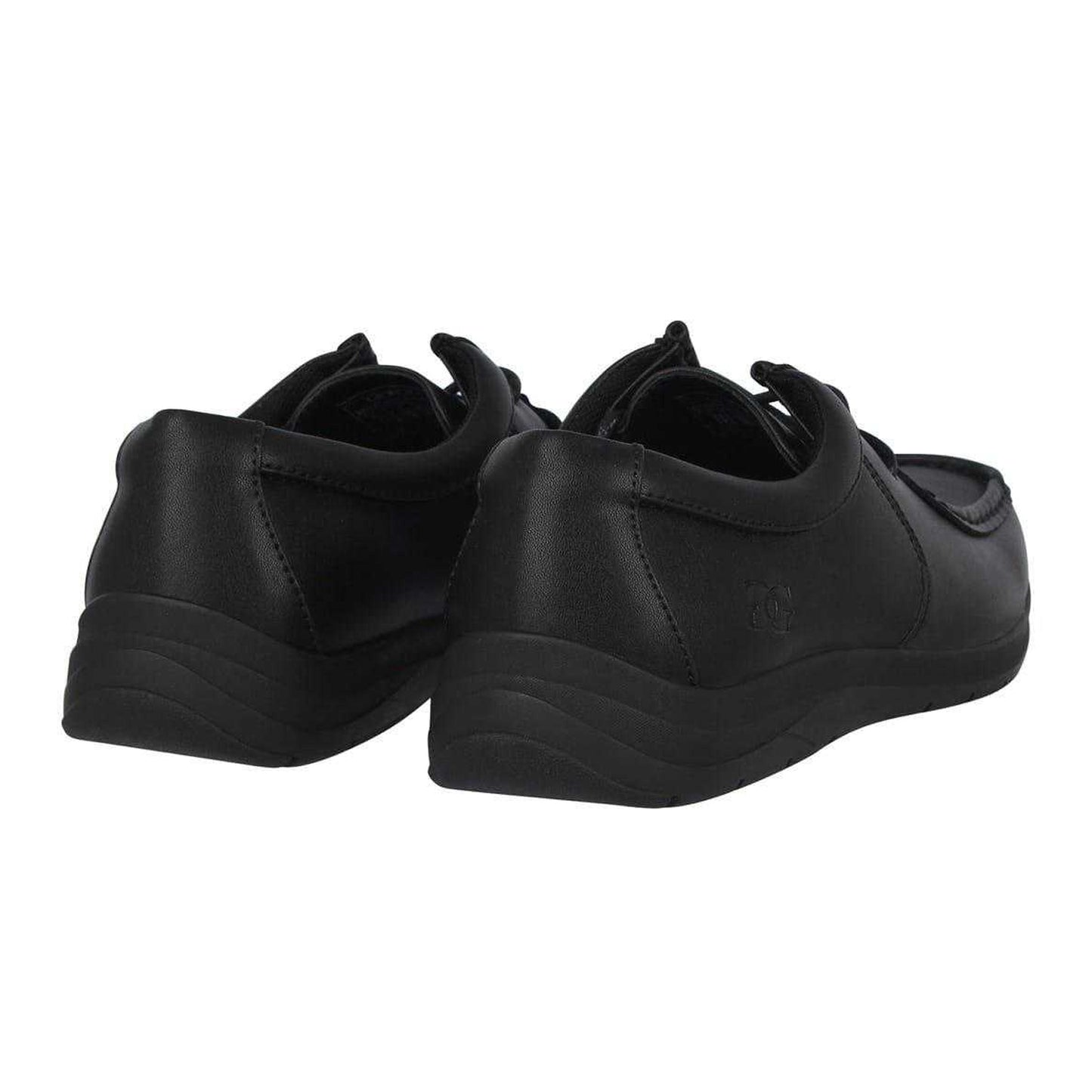 Black - Back - Giorgio Childrens-Kids Bexley Moc Toe Flat School Shoes