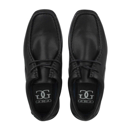 Black - Side - Giorgio Childrens-Kids Bexley Moc Toe Flat School Shoes
