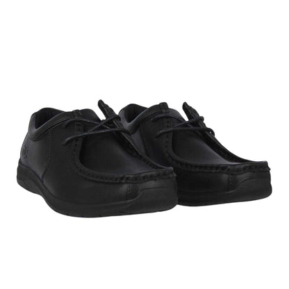 Black - Lifestyle - Giorgio Childrens-Kids Bexley Moc Toe Flat School Shoes
