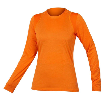 Harvest Orange - Front - Endura Womens-Ladies Singletrack Long-Sleeved Cycling Jersey