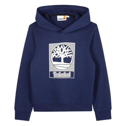 Blue - Front - Timberland Childrens-Kids Box Logo Hoodie