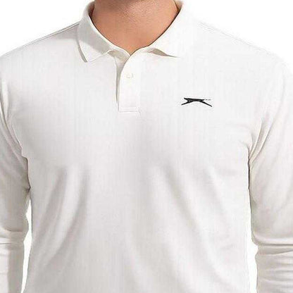 Cream - Lifestyle - Slazenger Mens Logo Long-Sleeved Cricket Shirt