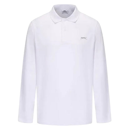 Cream - Front - Slazenger Mens Logo Long-Sleeved Cricket Shirt
