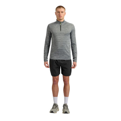 Black Marl - Side - ALTRYN Mens Landy Space Dye Quarter Zip Midlayer