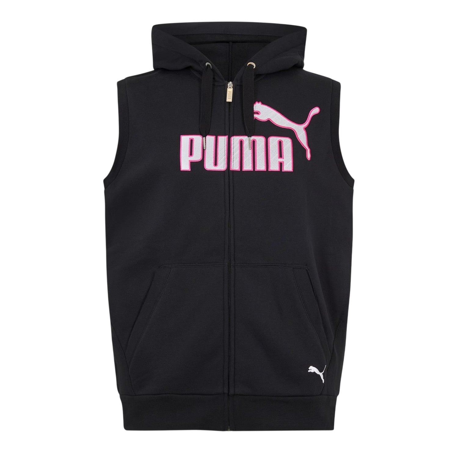 Black - Front - Puma Mens Logo Sleeveless Jacket