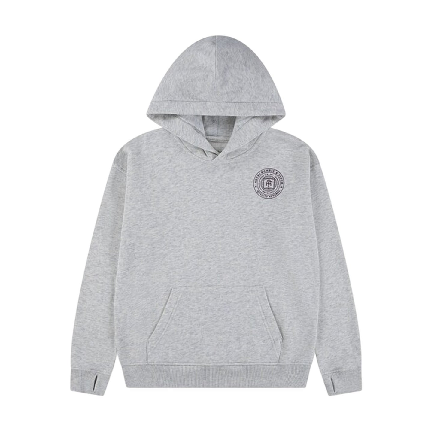 Light Grey - Front - Abercrombie & Fitch Childrens-Kids Back Print Fleece Hoodie