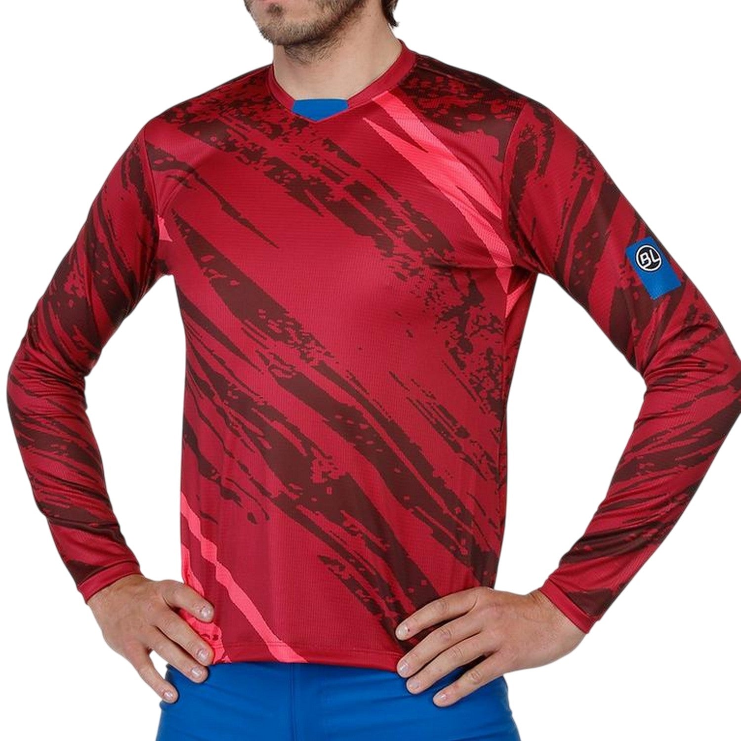 Bordeaux - Side - Bicycle Line Mens Ponente Long-Sleeved Cycling Jersey