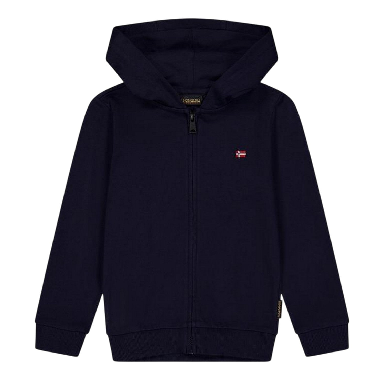 Marine Blue - Front - Napapijri Childrens-Kids Full Zip Hoodie