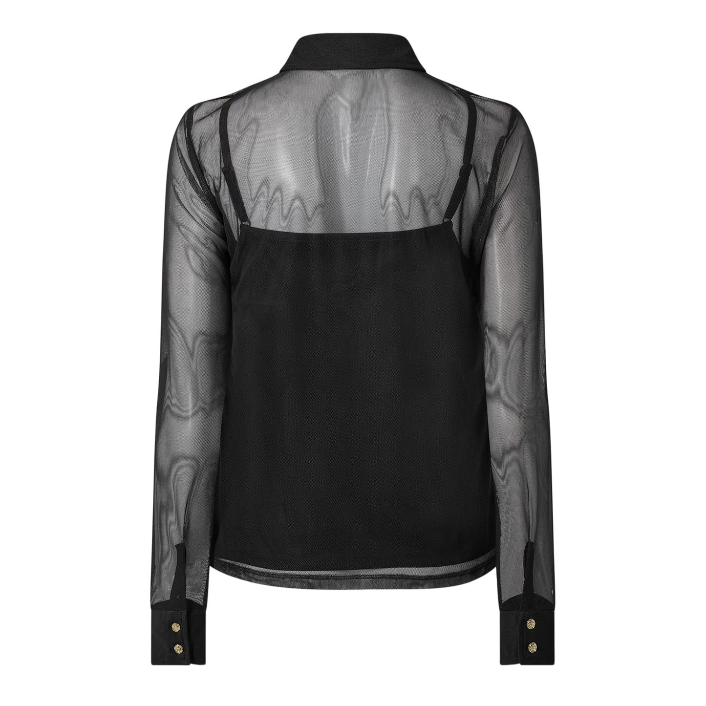 Black - Back - Karl Lagerfeld Womens-Ladies Floral Mesh Shirt