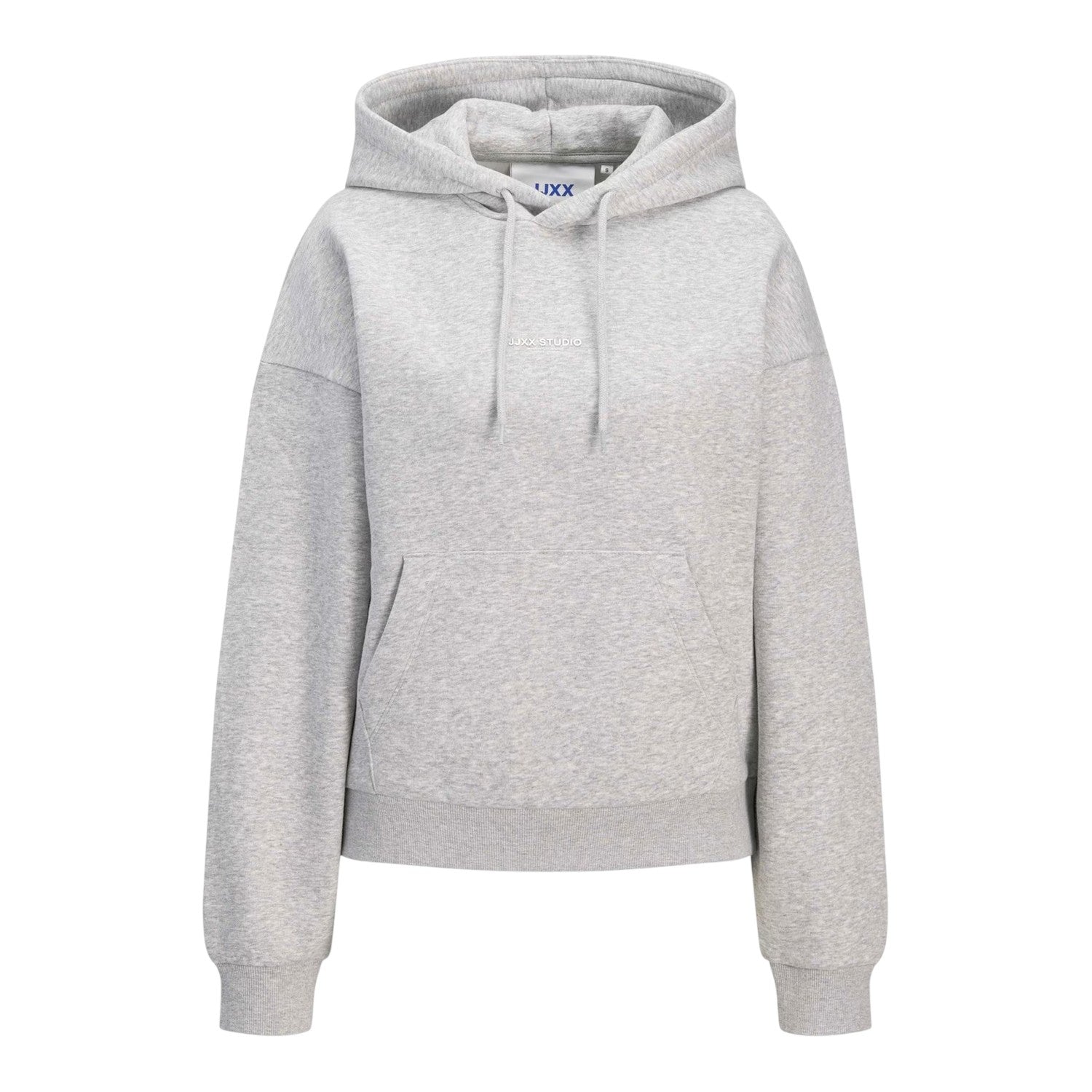 Light Grey Melange - Front - JJXX Womens-Ladies Vesterbro Long-Sleeved Hoodie