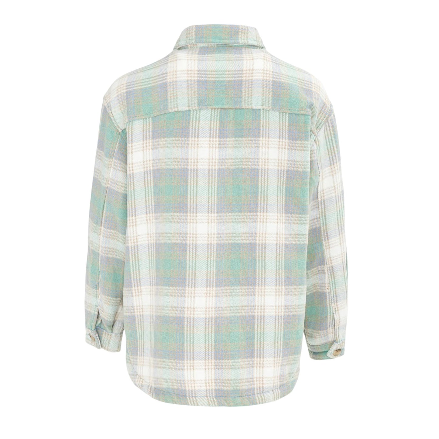 Green - Back - Miso Womens-Ladies Plaid Polyester Shirt
