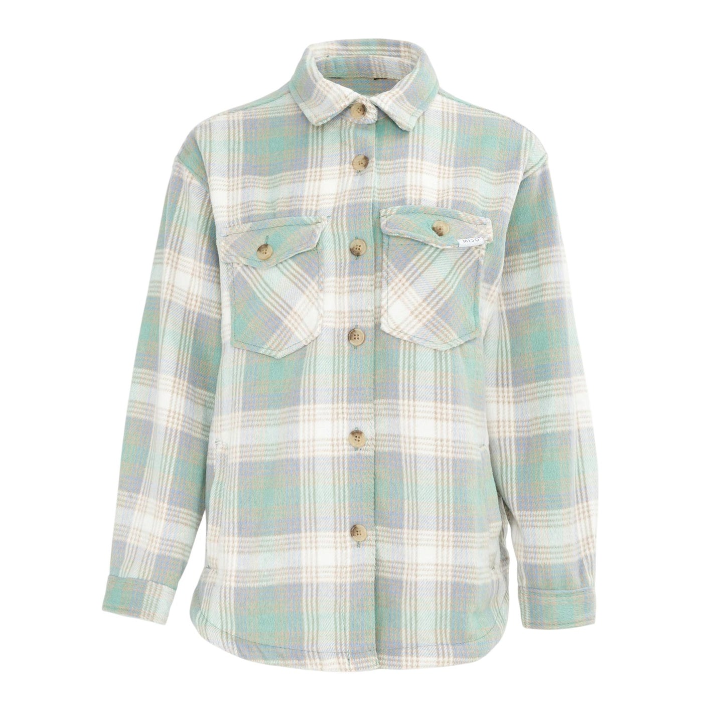 Green - Front - Miso Womens-Ladies Plaid Polyester Shirt