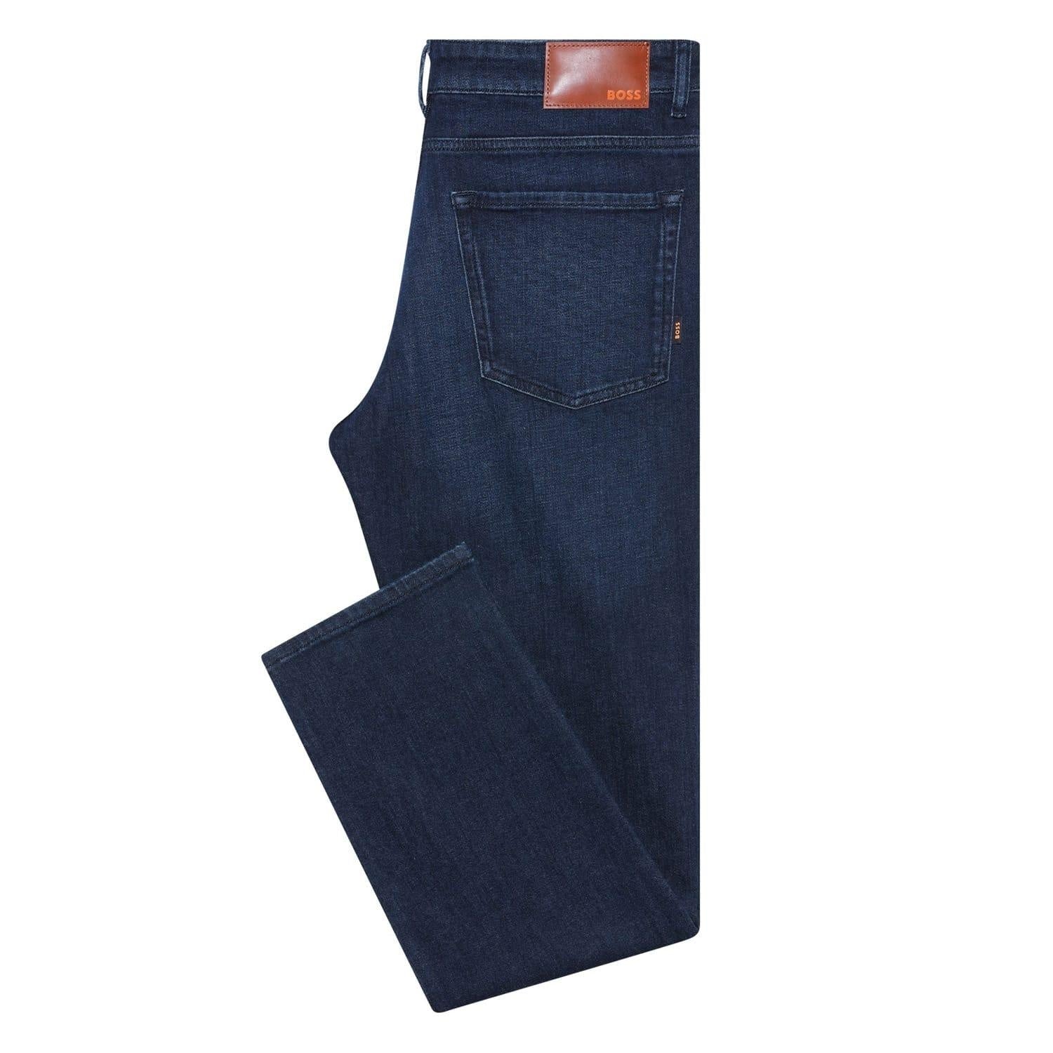 Dark Blue - Side - Boss Mens Delaware Slim Jeans
