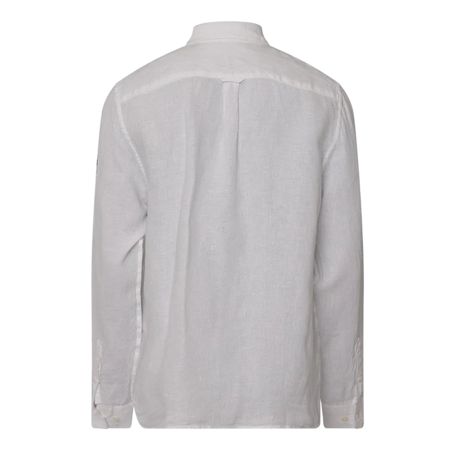 White - Back - Belstaff Mens Scales Linen Shirt
