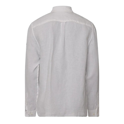 White - Back - Belstaff Mens Scales Linen Shirt