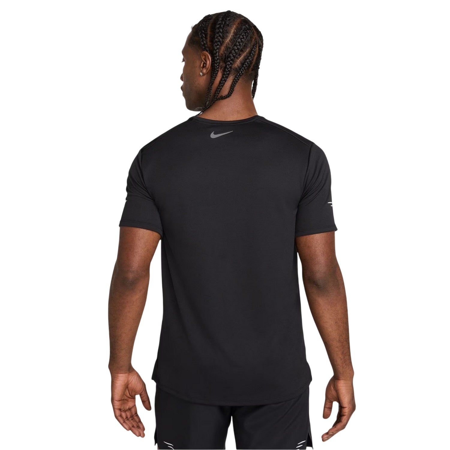 Black-Reflective - Back - Nike Mens Miler Swoosh Dri-FIT UV Protection T-Shirt
