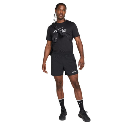 Black-Reflective - Side - Nike Mens Miler Swoosh Dri-FIT UV Protection T-Shirt