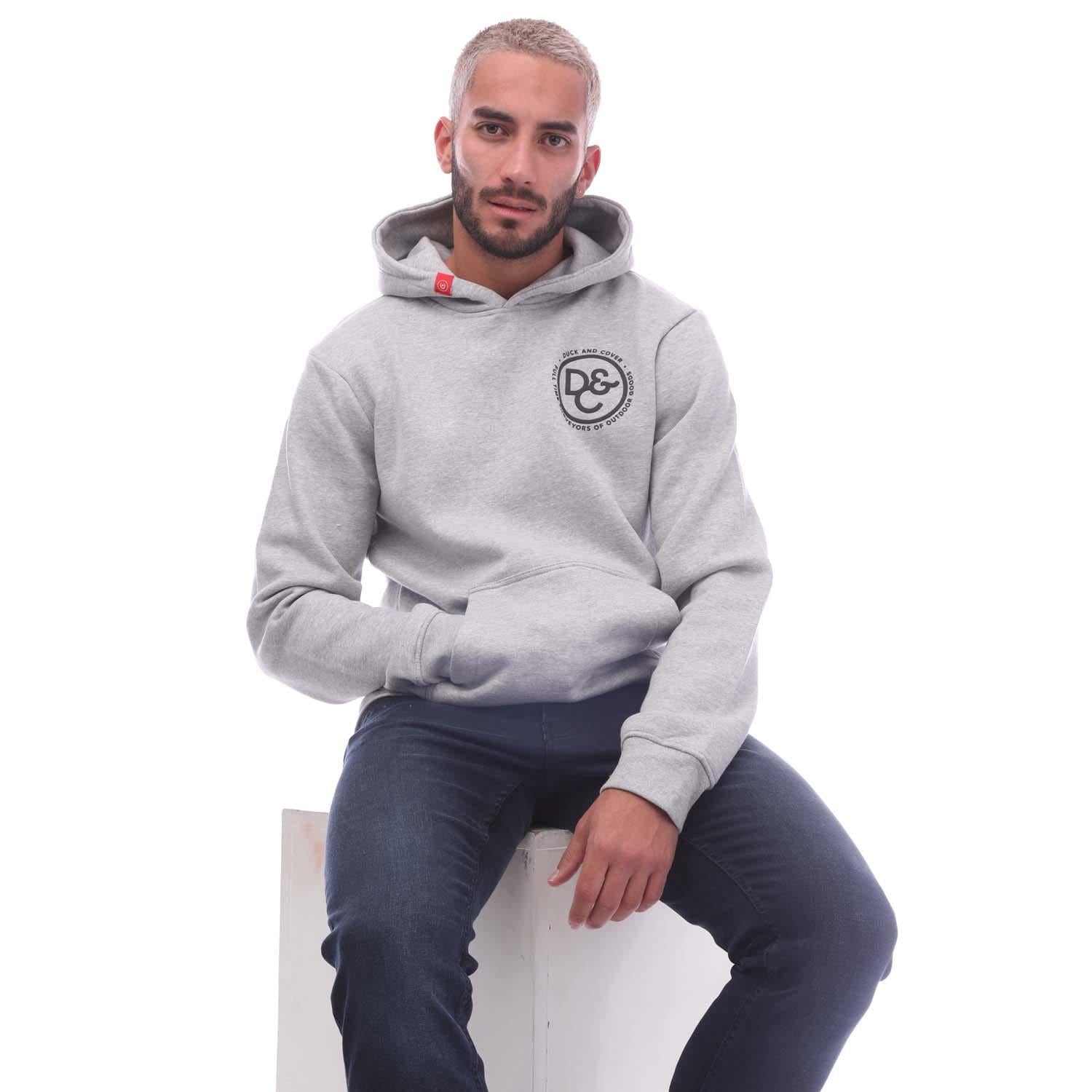 Grey Marl - Lifestyle - Duck and Cover Mens Macksony Graphic Hoodie