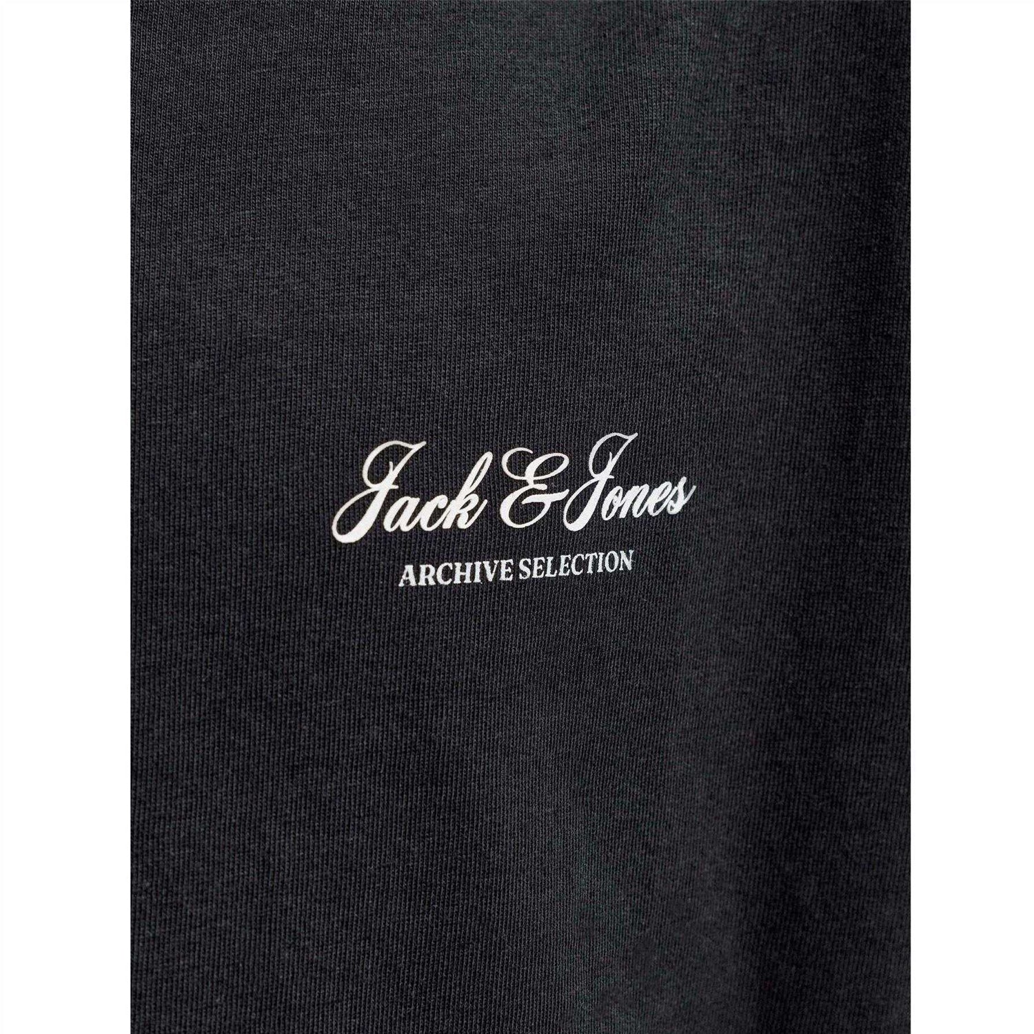 Black - Side - Jack And Jones Childrens-Kids Archive Graphic Short-Sleeved T-Shirt