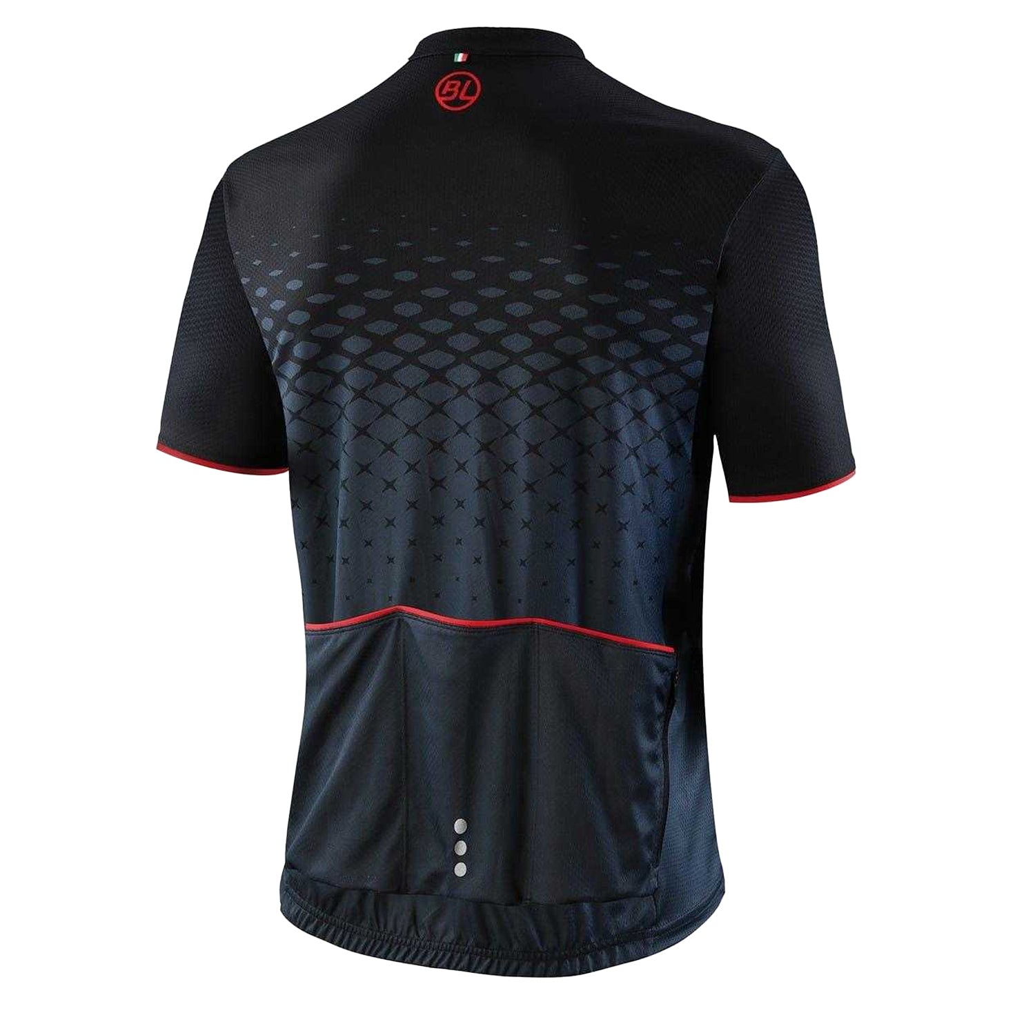 Black-Red - Back - Bicycle Line Mens Rayon Cycling Jersey