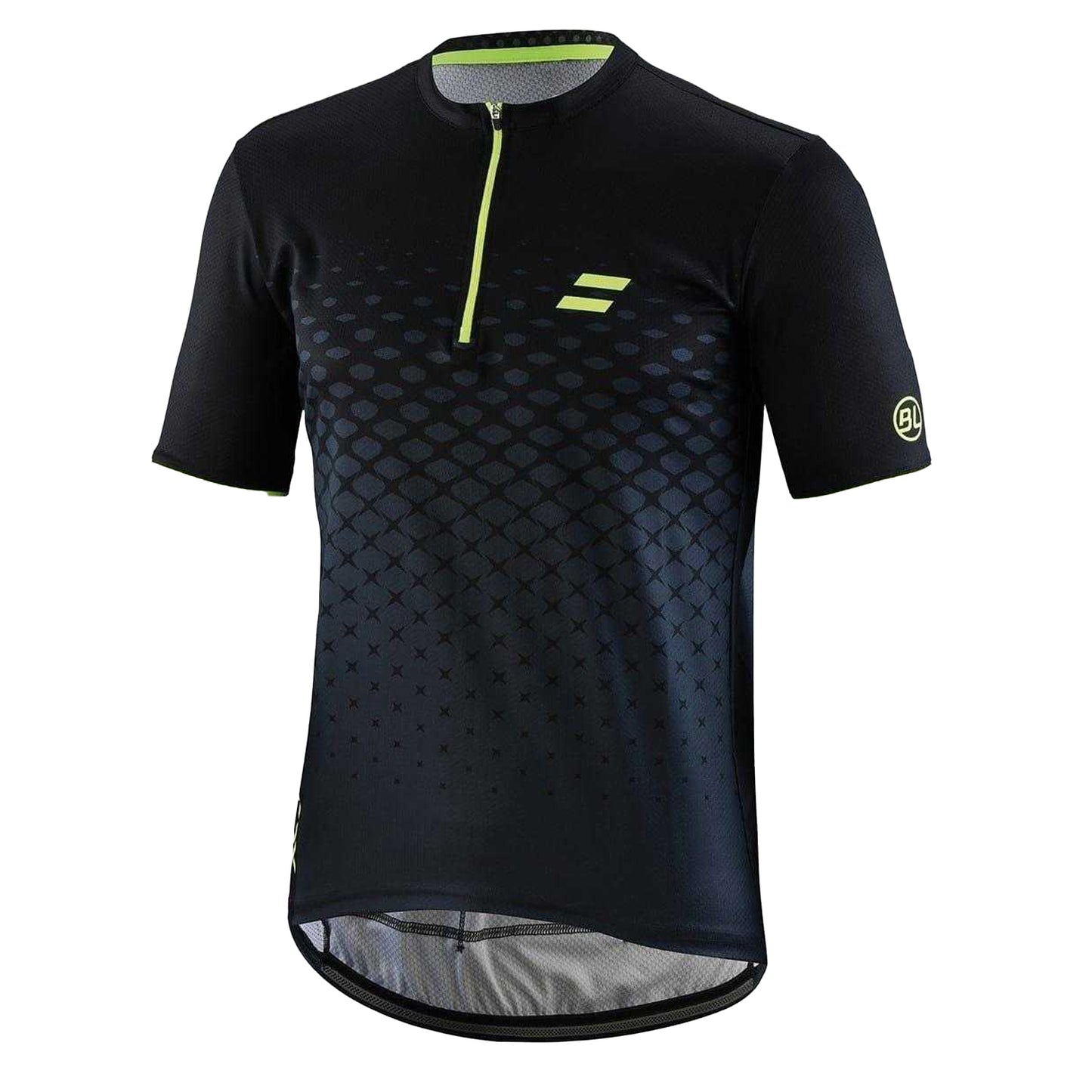 Black-Yellow - Front - Bicycle Line Mens Rayon Cycling Jersey