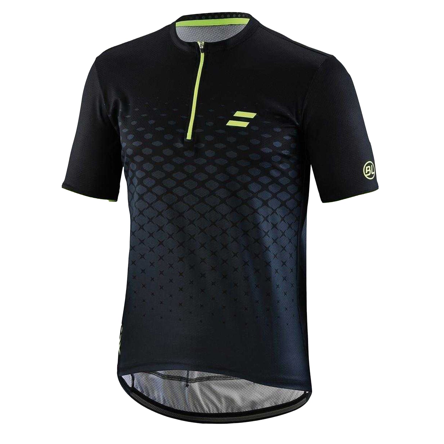 Black-Yellow - Front - Bicycle Line Mens Rayon Cycling Jersey