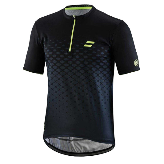 Black-Yellow - Front - Bicycle Line Mens Rayon Cycling Jersey