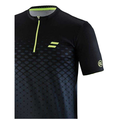 Black-Yellow - Side - Bicycle Line Mens Rayon Cycling Jersey