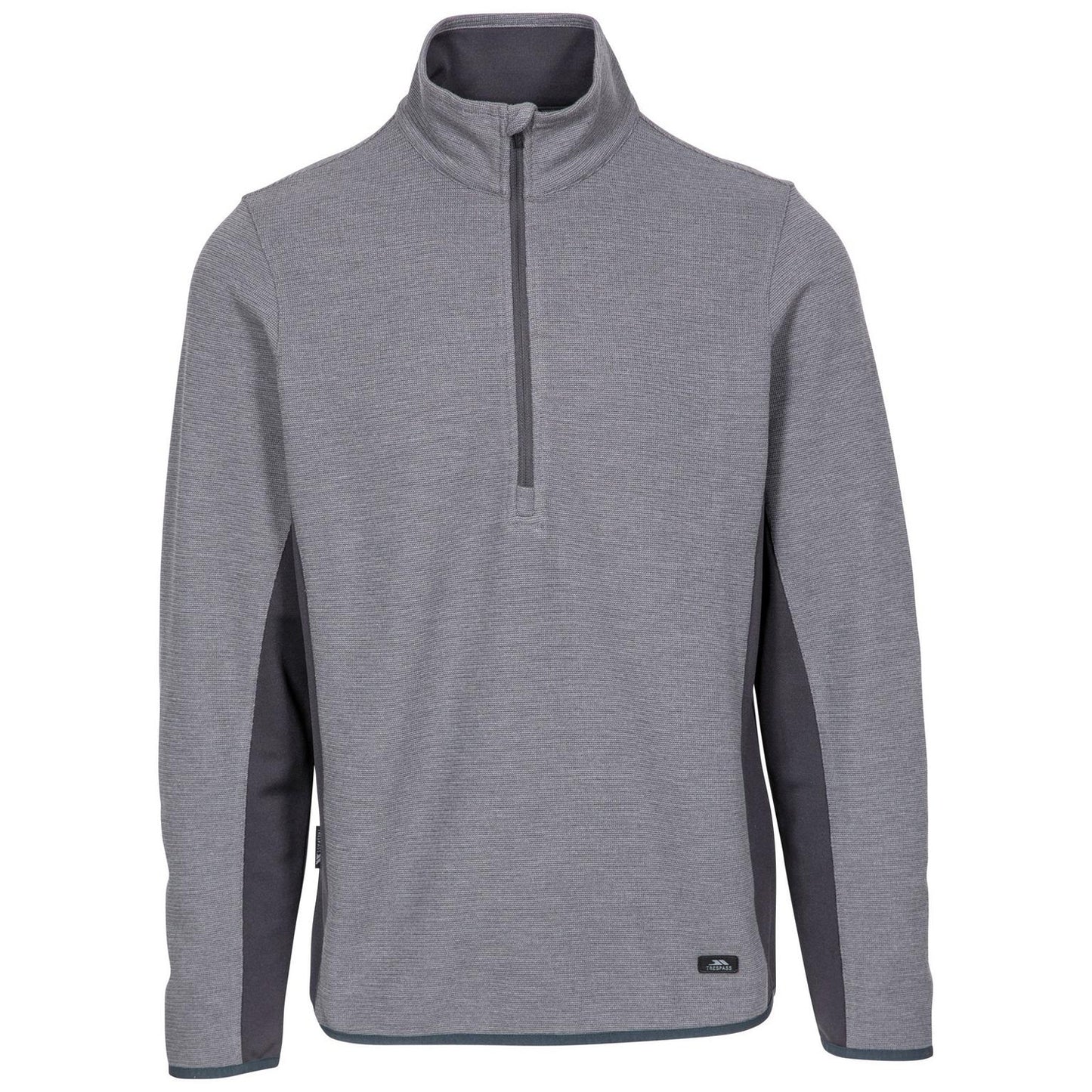 Storm Grey - Front - Trespass Mens Wotterham Mock Neck Long-Sleeved Top