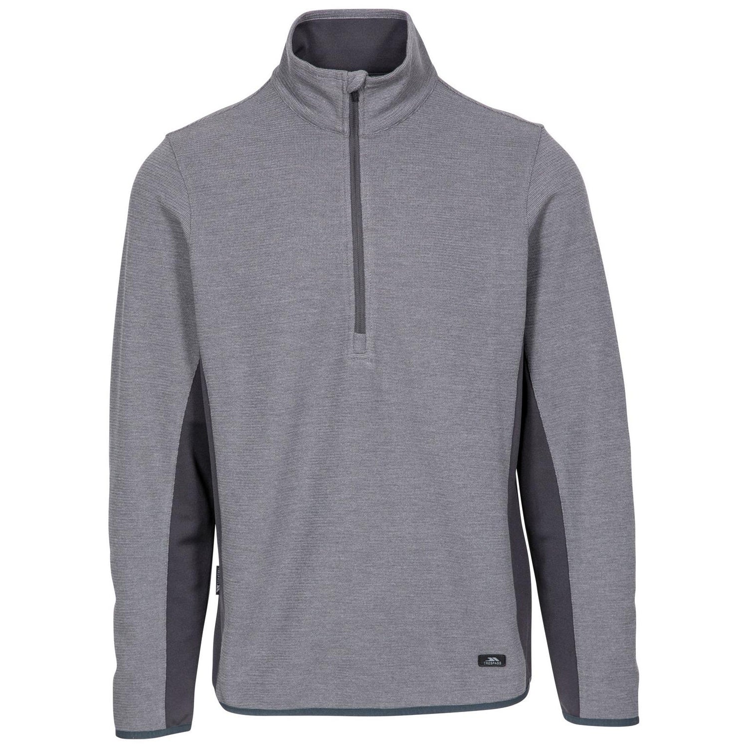 Storm Grey - Front - Trespass Mens Wotterham Mock Neck Long-Sleeved Top