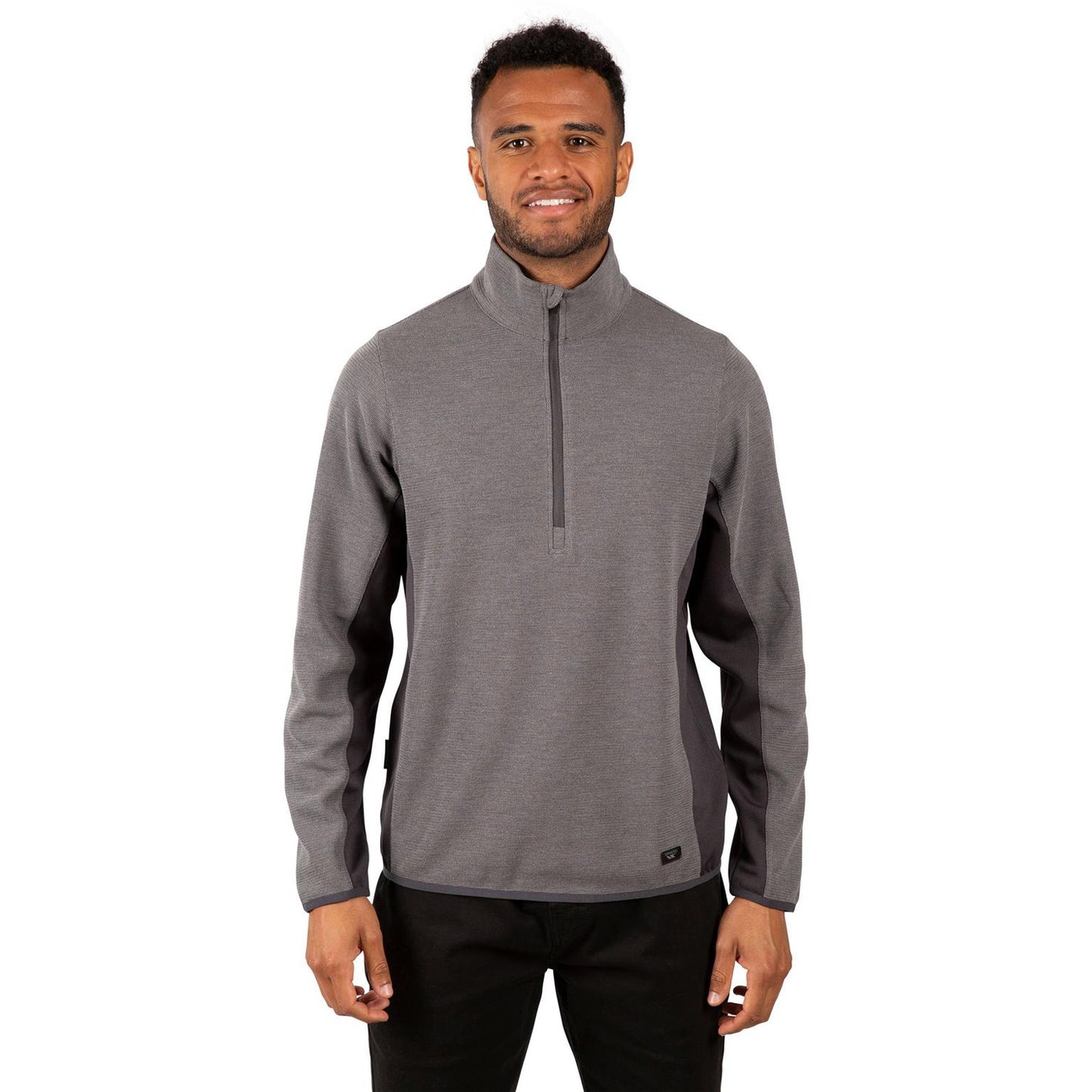 Storm Grey - Side - Trespass Mens Wotterham Mock Neck Long-Sleeved Top