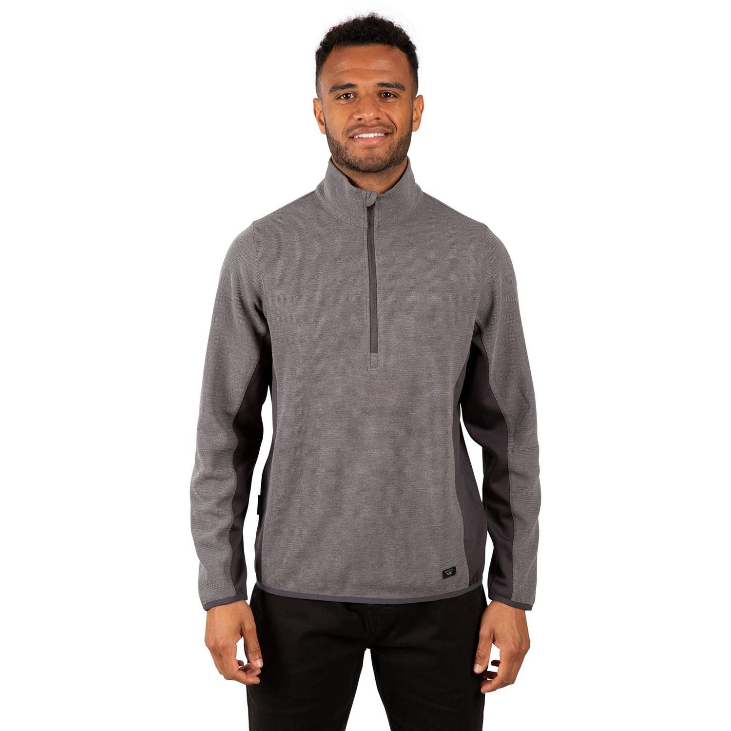 Storm Grey - Side - Trespass Mens Wotterham Mock Neck Long-Sleeved Top
