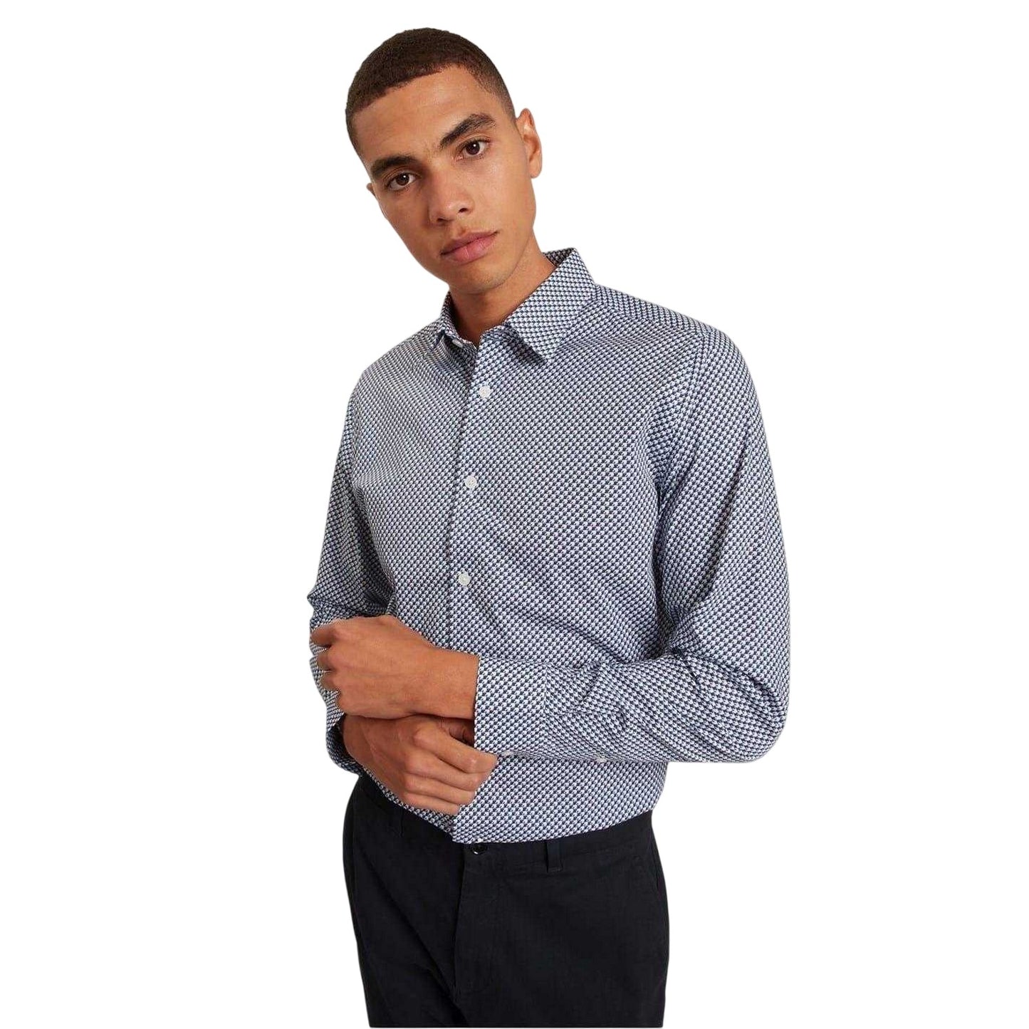 Navy - Lifestyle - Ted Baker Mens Geometric Pattern Shirt