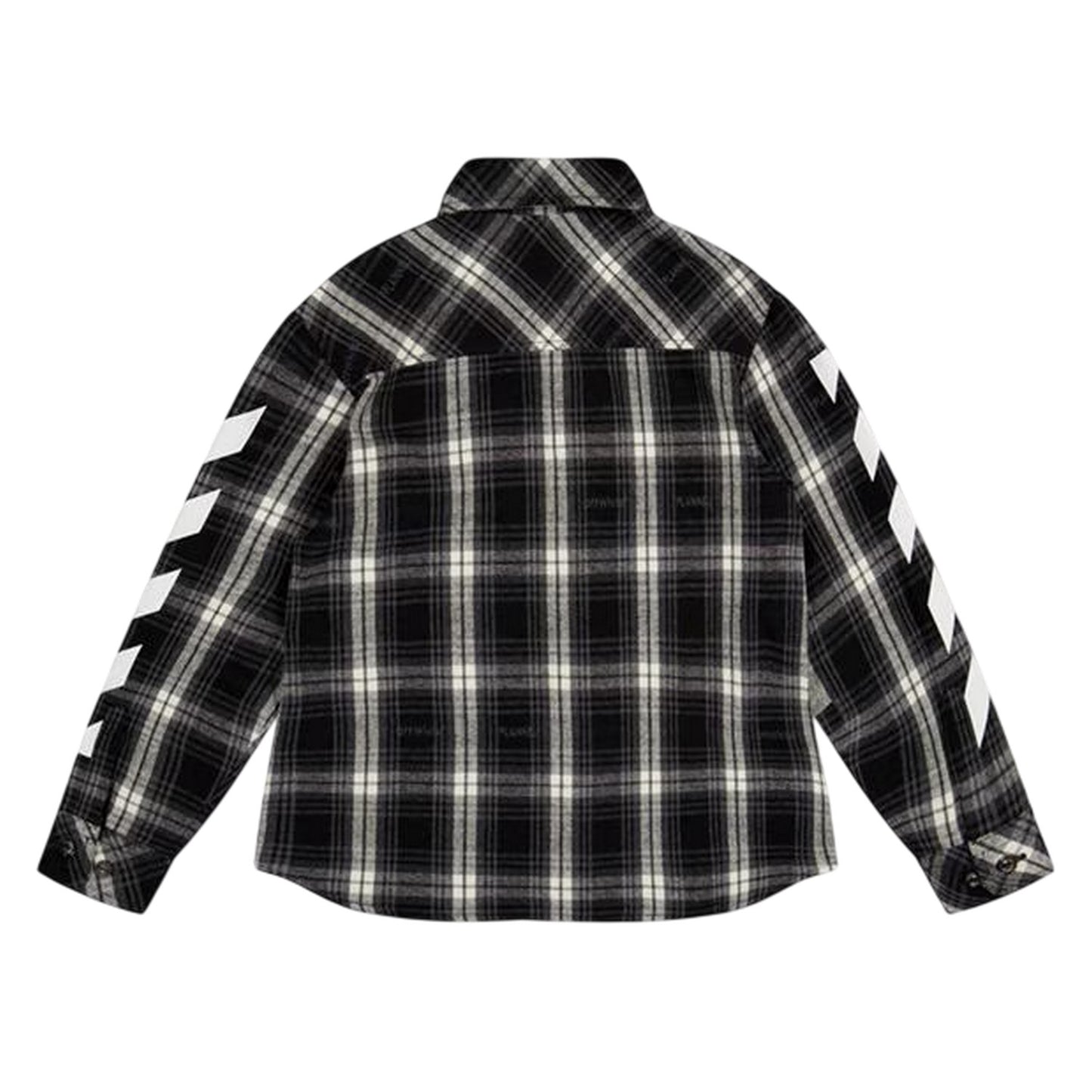 Black-White - Back - Off White Boys Plaid Regular Shirt