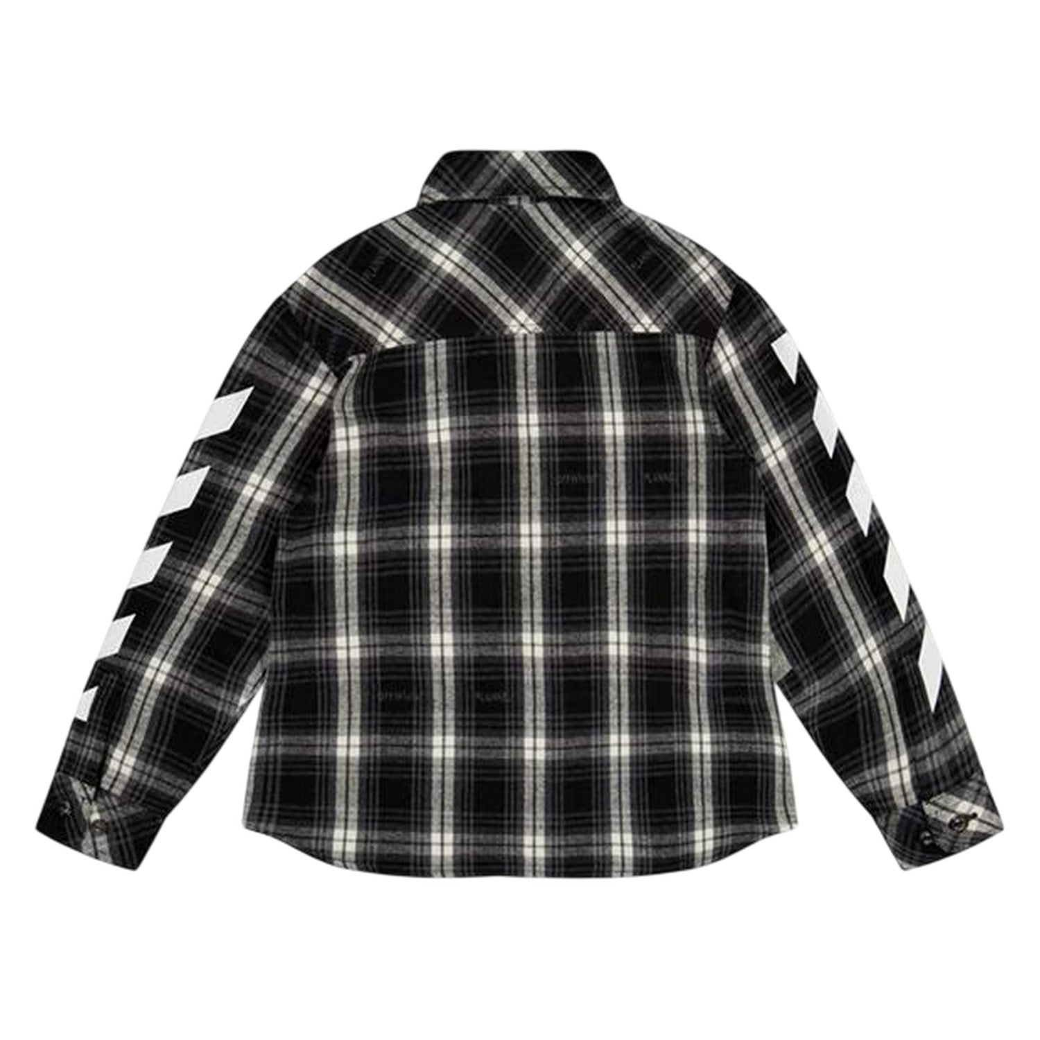 Black-White - Back - Off White Boys Plaid Regular Shirt