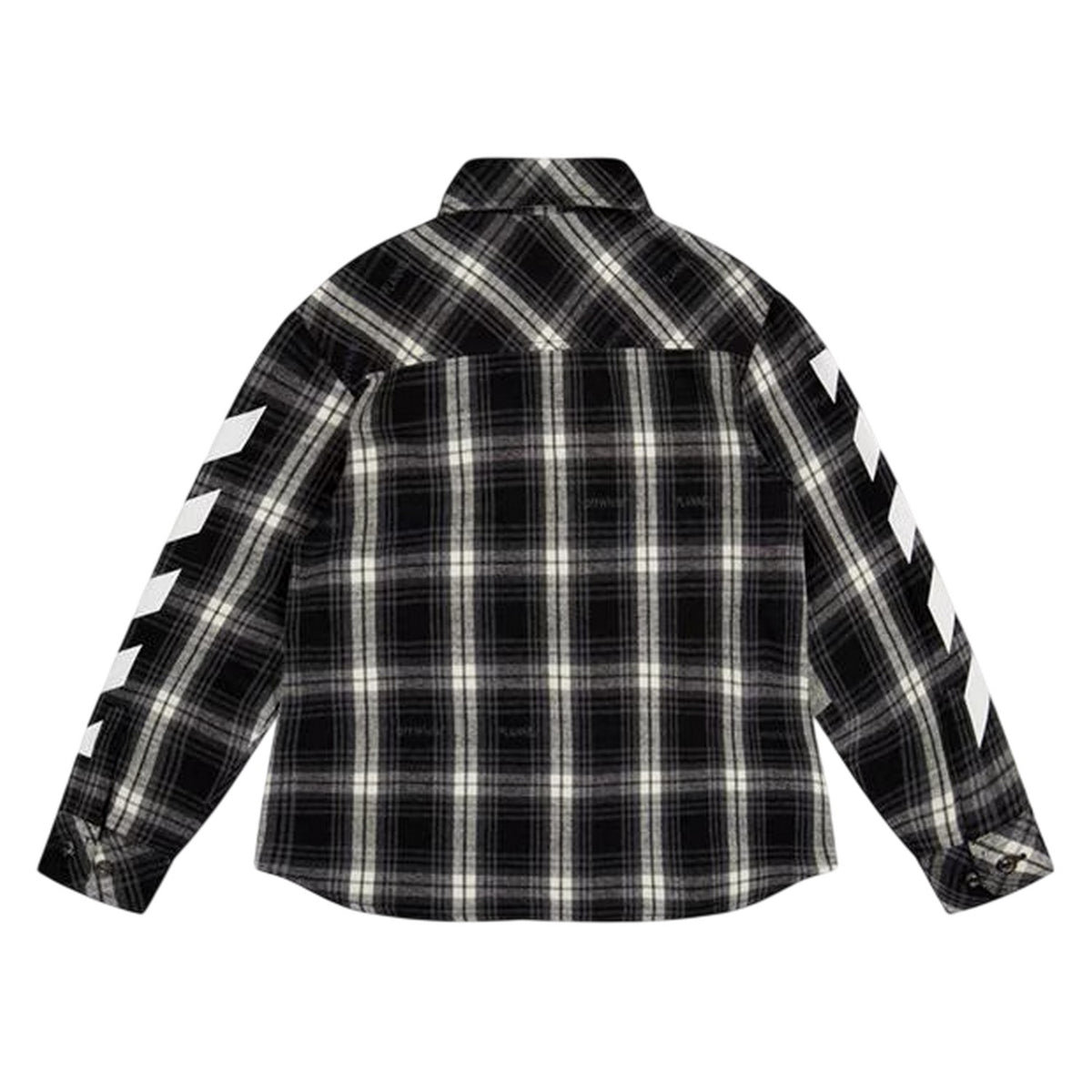 Black-White - Back - Off White Boys Plaid Regular Shirt