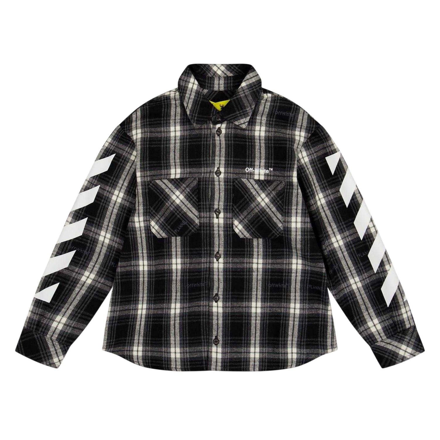 Black-White - Front - Off White Boys Plaid Regular Shirt