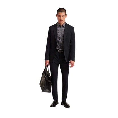 Dark Grey - Pack Shot - Ted Baker Mens Geometric Collared Shirt