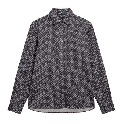 Dark Grey - Front - Ted Baker Mens Geometric Collared Shirt