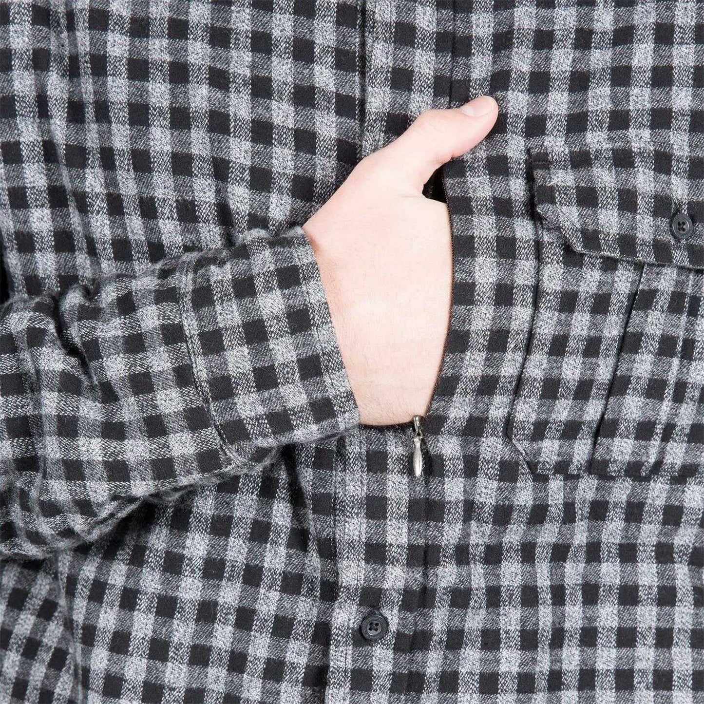 Black - Side - Trespass Mens Checked Regular Shirt