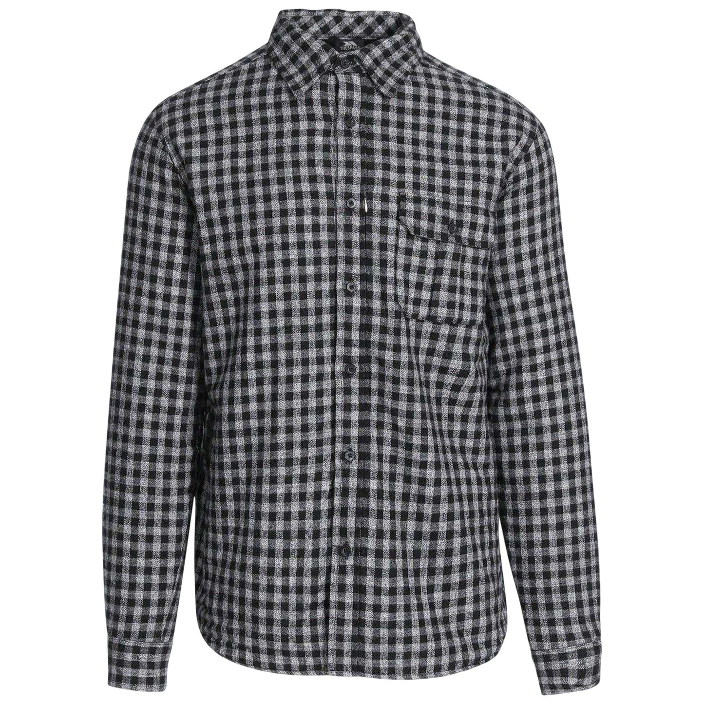 Black - Front - Trespass Mens Checked Regular Shirt